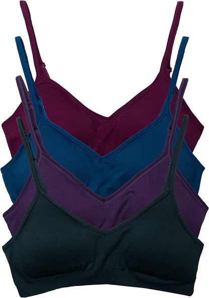 Kalon Women’S 4 Pack Demi Padded Bralette Wireless Comfortable Bra