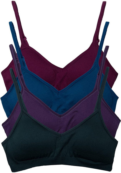 Kalon Women’S 4 Pack Demi Padded Bralette Wireless Comfortable Bra