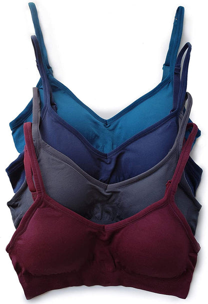 Kalon Women’S 4 Pack Demi Padded Bralette Wireless Comfortable Bra