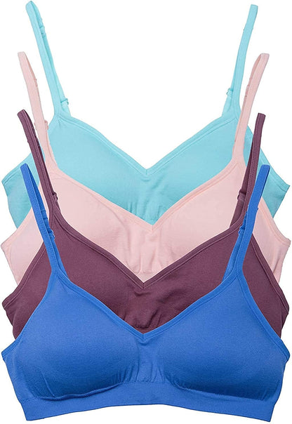 Kalon Women’S 4 Pack Demi Padded Bralette Wireless Comfortable Bra