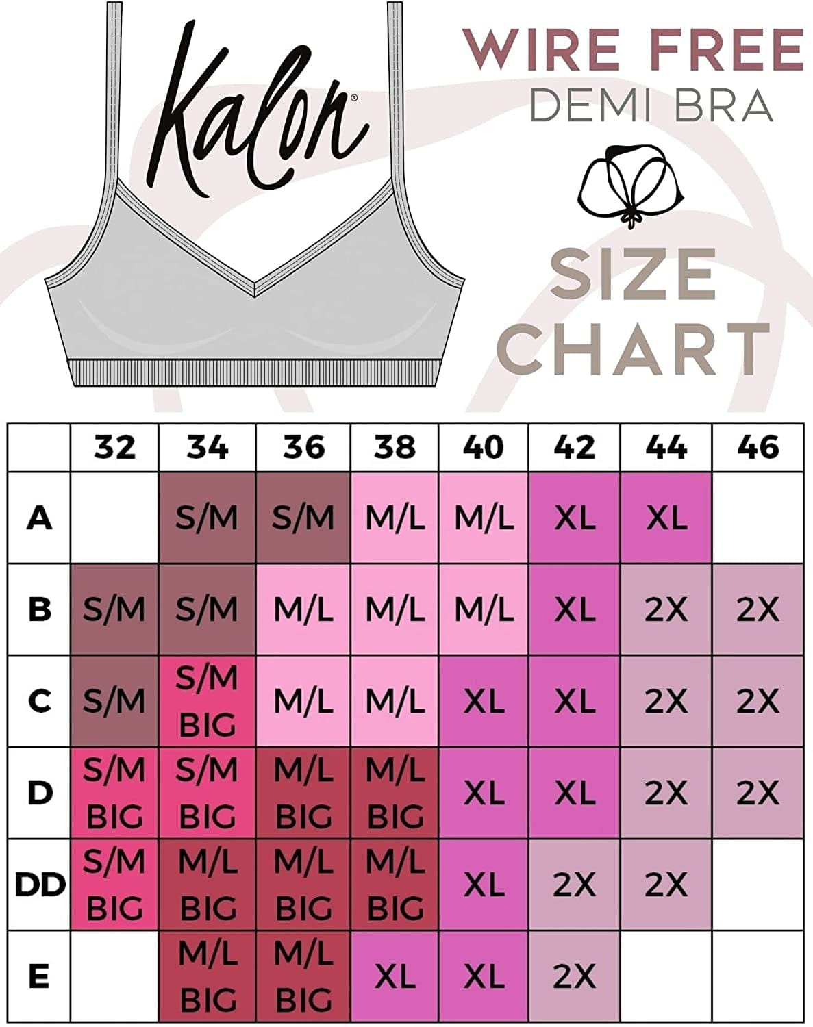 Kalon Women’S 4 Pack Demi Padded Bralette Wireless Comfortable Bra