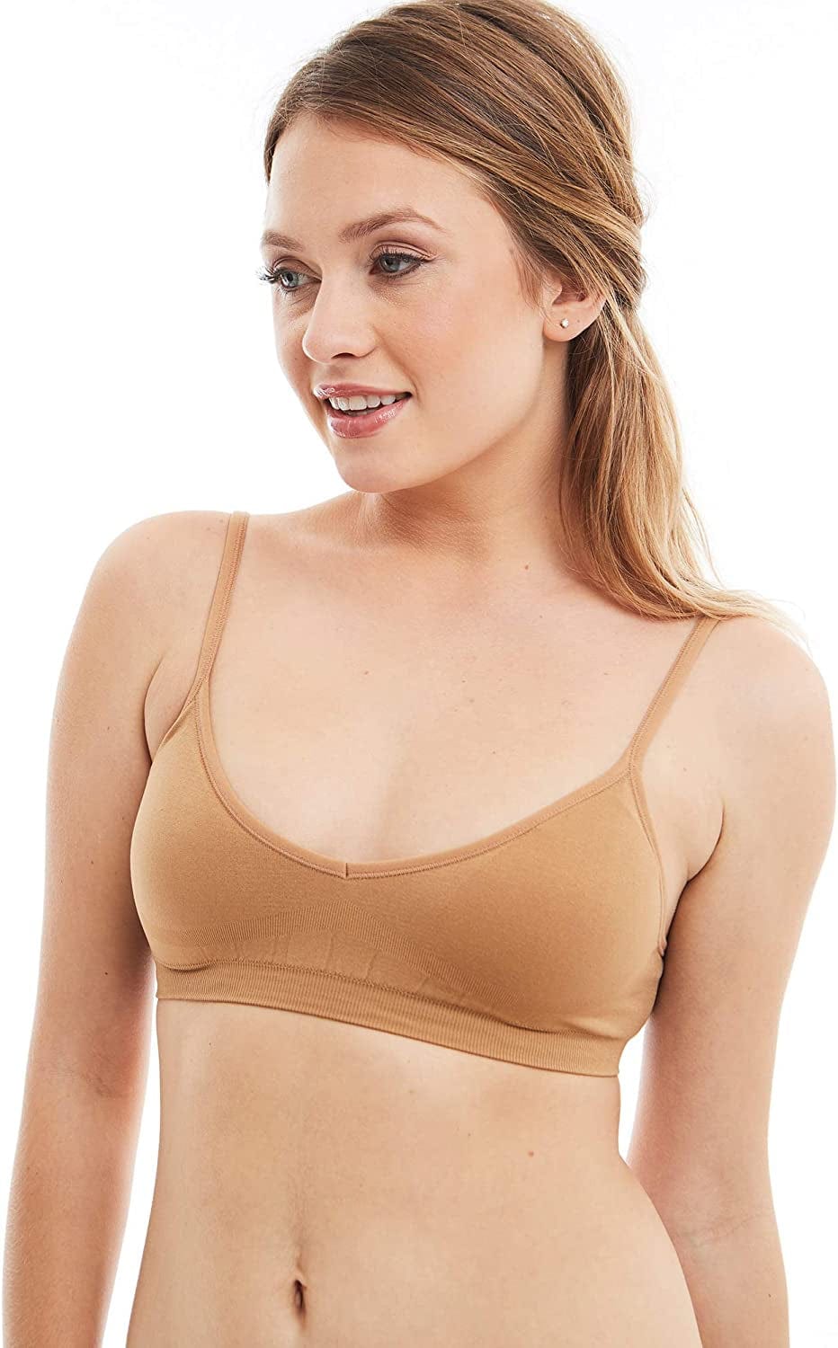 Kalon Women’S 4 Pack Demi Padded Bralette Wireless Comfortable Bra
