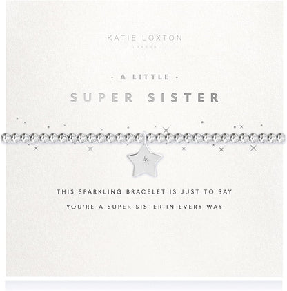 Katie Loxton a Little Family Womens Stretch Adjustable Band Fashion Faceted Charm Bracelet Apparel & Accessories > Jewelry > Bracelets Katie Loxton SUPER SISTER  
