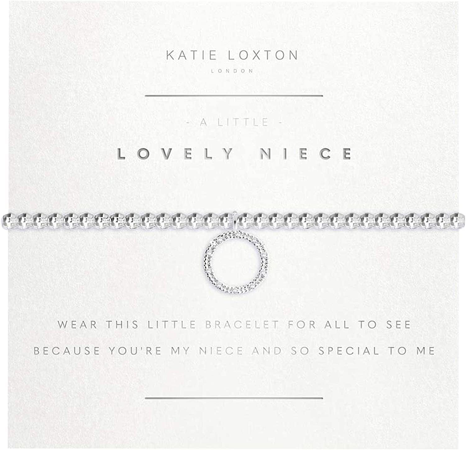 Katie Loxton a Little Family Womens Stretch Adjustable Band Fashion Faceted Charm Bracelet Apparel & Accessories > Jewelry > Bracelets Katie Loxton Lovely Niece  