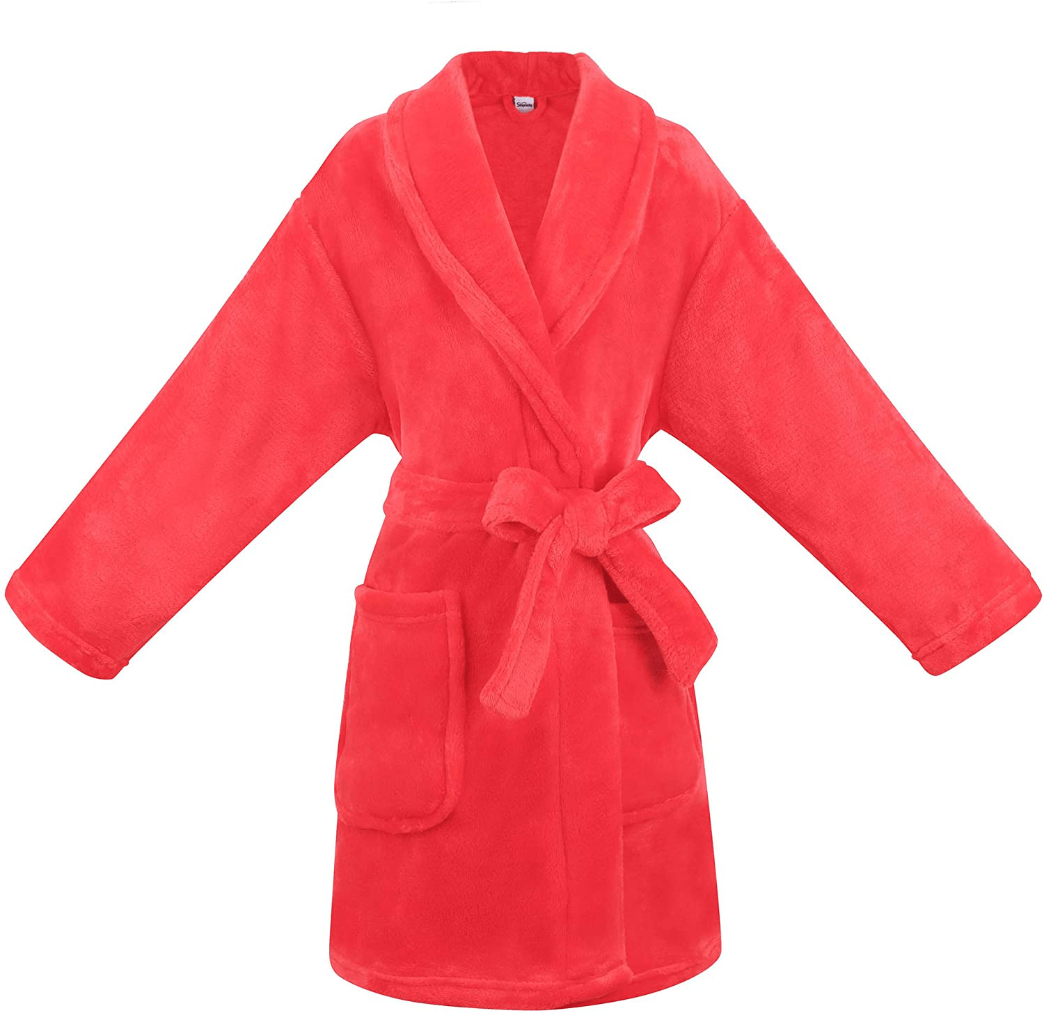 Kids Girls Boys Soft Plush Cover up with Long Sleeve Two Pockets Apparel & Accessories > Clothing > Sleepwear & Loungewear > Robes Kylie Max   