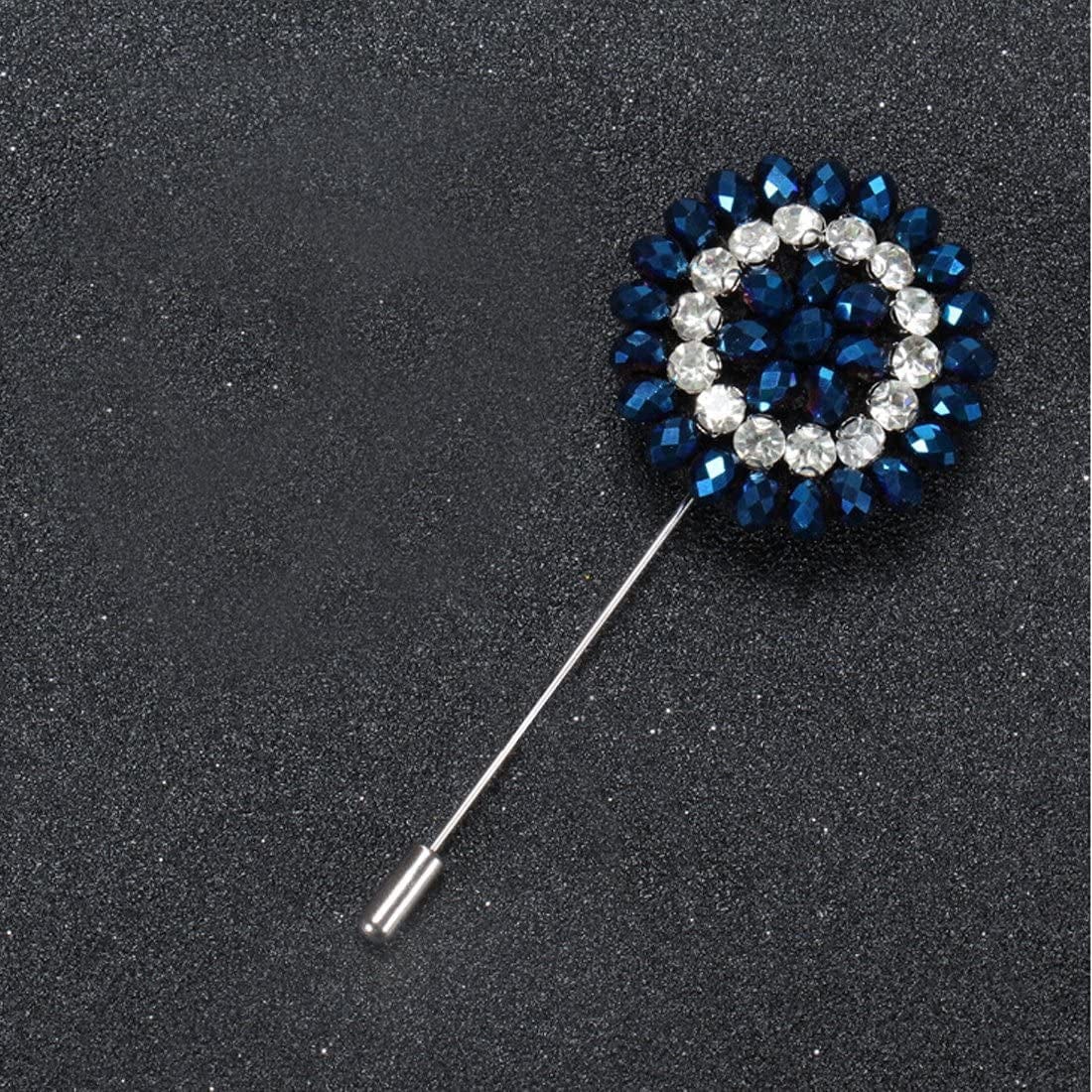 Kilofly 4 Pc Men'S Lapel Pin Rhinestone Crystal Wedding Suit Boutonniere Brooch