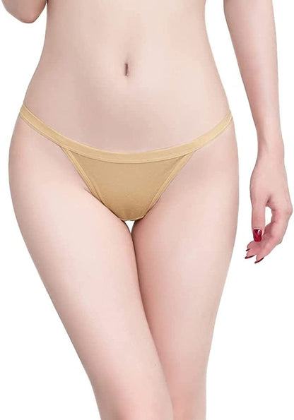 Kissecret Women Cotton String Thong Underwear Pack of 6Pcs Breathable G-String Panties for Ladies