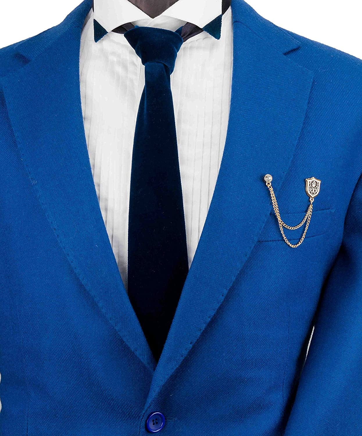 Knighthood Men'S Shield and Swarovski Lapel Pin/Collar Pin/ Shirt Stud Brooch (New Collection) Golden