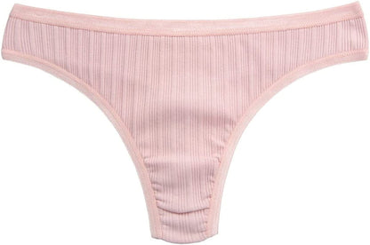 KNITLORD 6 Pack Women'S Thongs Underwear Cotton Breathable Panties Hipster Bikini