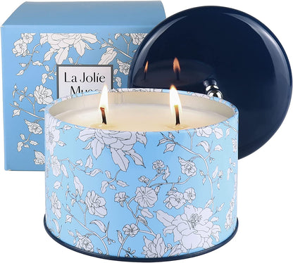 LA JOLIE MUSE Citronella Candles Outdoor, Large Citronella Candles for Patio Set 3, Natural Soy Wax, 3 Wick Candle, Outdoor & Indoor, 11.6 Oz Set Of 1