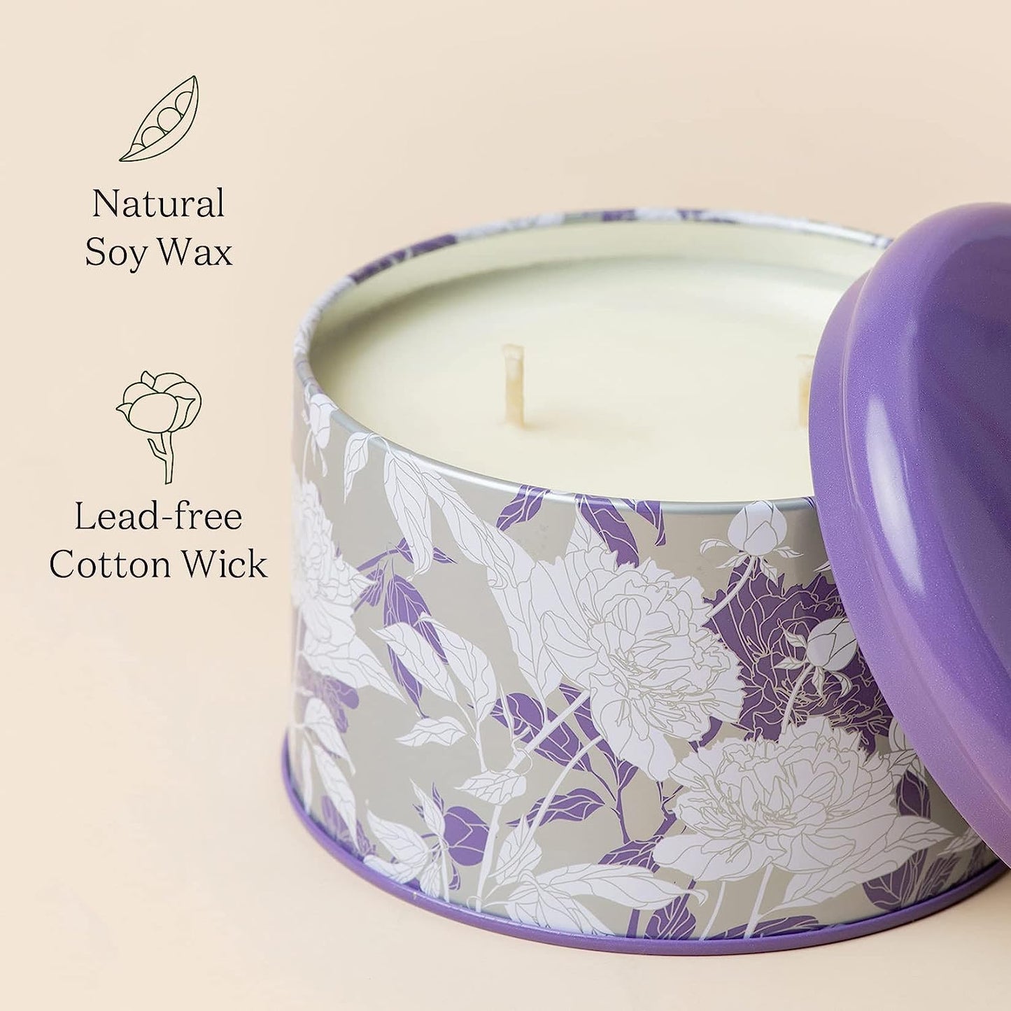 LA JOLIE MUSE Lavender Scented Candle - 14.1 Oz Large Candles Gifts for Women, 2 Wicks Aromatherapy Candle for Home, Relaxing Stress Relief Candles, Long Burning Time