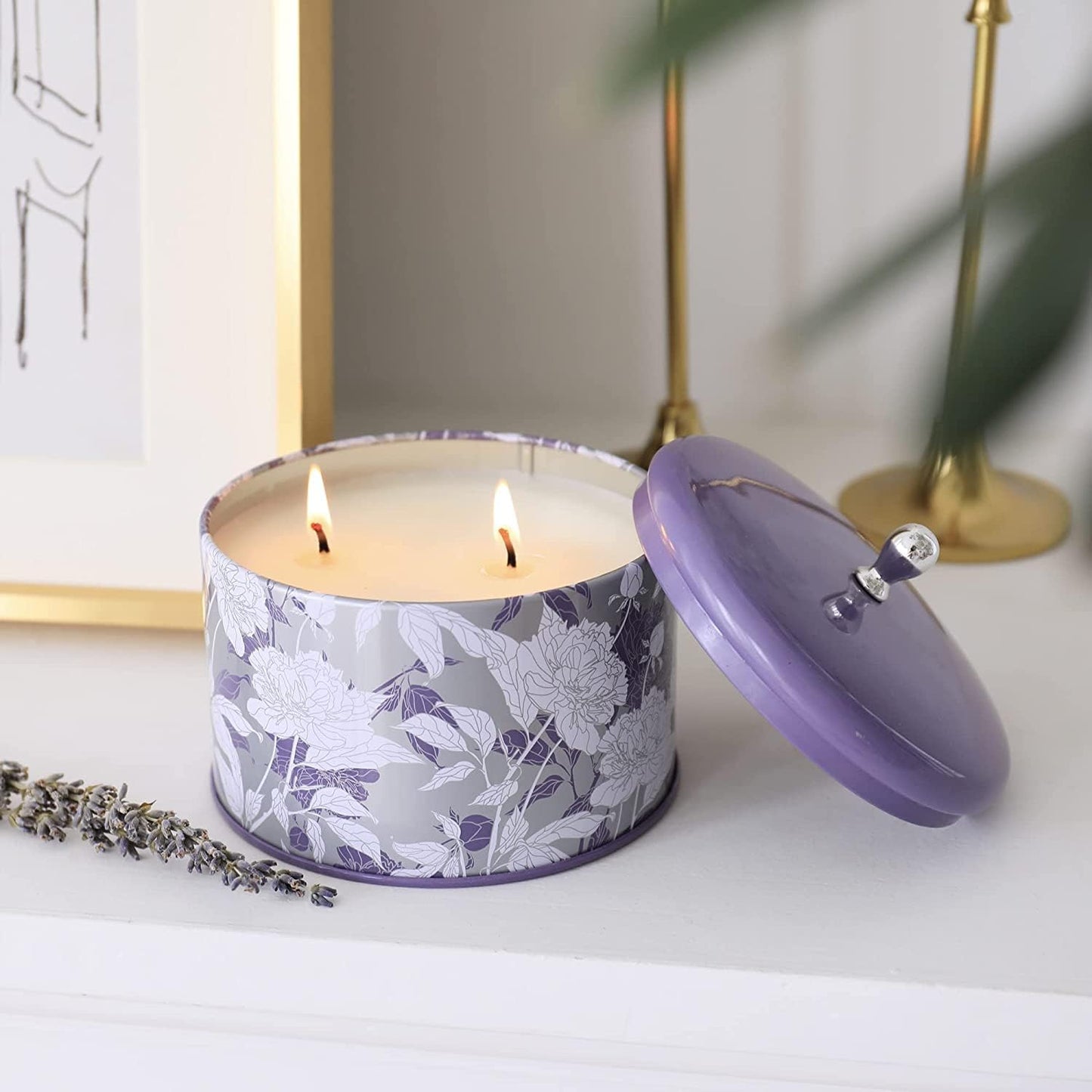 LA JOLIE MUSE Lavender Scented Candle - 14.1 Oz Large Candles Gifts for Women, 2 Wicks Aromatherapy Candle for Home, Relaxing Stress Relief Candles, Long Burning Time