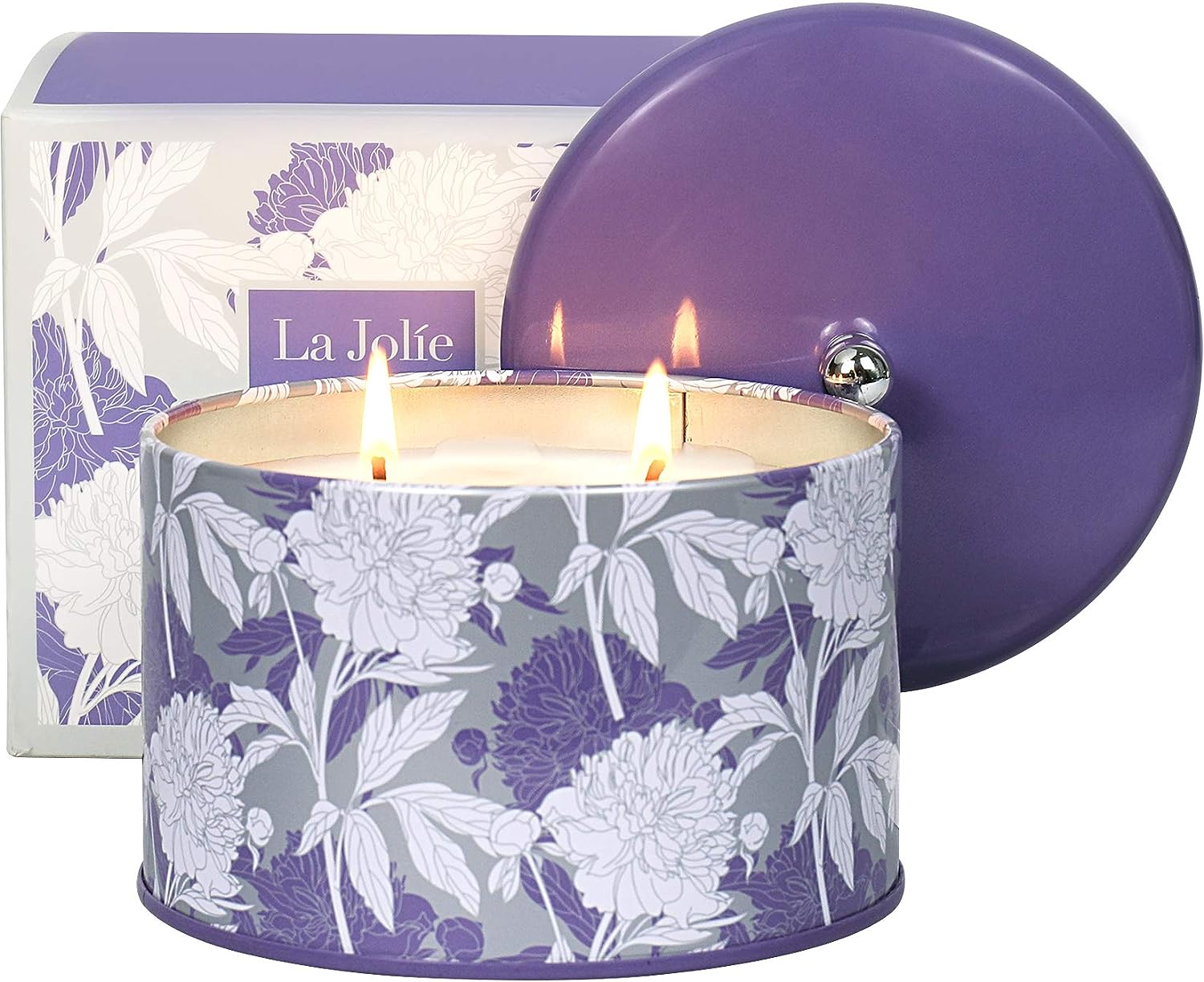 LA JOLIE MUSE Lavender Scented Candle - 14.1 Oz Large Candles Gifts for Women, 2 Wicks Aromatherapy Candle for Home, Relaxing Stress Relief Candles, Long Burning Time Lavender