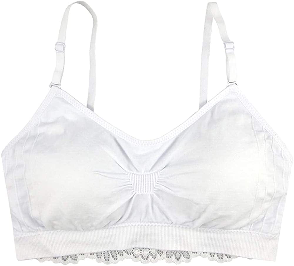 Lace Back Scoopneck Bralette (9015) White / One Size-Large
