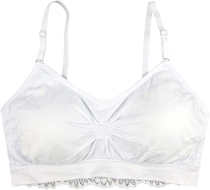 Lace Back Scoopneck Bralette (9015) White / One Size-Large