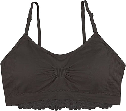 Lace Back Scoopneck Bralette (9015) Charcoal / One Size