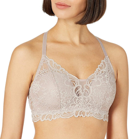 Lace Desire Wireless Bra, Full-Coverage Wirefree Bra, Comfortflex Fit Convertible Bra for Everyday Wear Evening Blush / Large