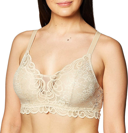 Lace Desire Wireless Bra, Full-Coverage Wirefree Bra, Comfortflex Fit Convertible Bra for Everyday Wear Latte Lift / Medium