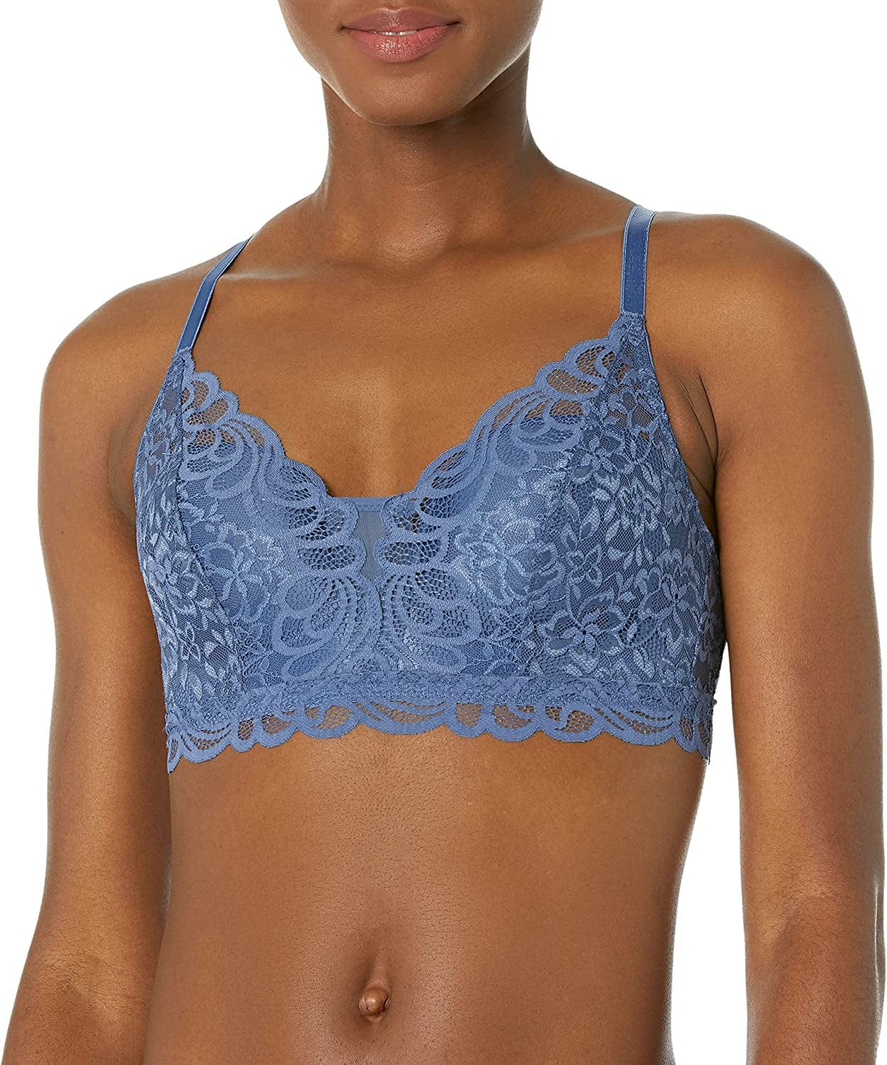 Lace Desire Wireless Bra, Full-Coverage Wirefree Bra, Comfortflex Fit Convertible Bra for Everyday Wear Classic Chambray Blue / Medium