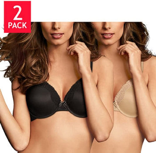 Ladies' Comfort Devotion Bra 2-Pack Black & Latte 38D
