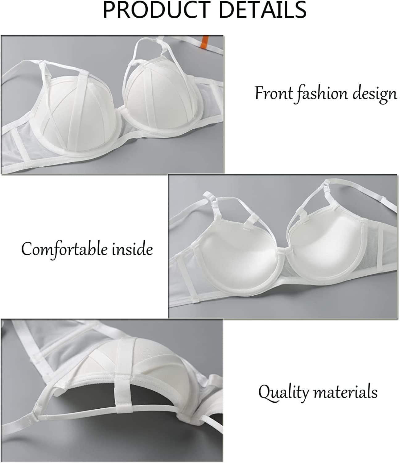 Lady Comfort Sexy Bra Front Buckle Bra Lace Underwire Push up Bra