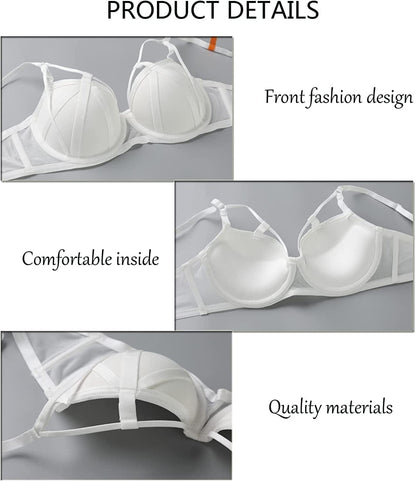 Lady Comfort Sexy Bra Front Buckle Bra Lace Underwire Push up Bra