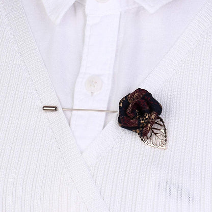 Lapel Pin Badge Hanging Chains Vintage Antique Cardigan Collar Brooch Pin for Blazer Suit Tuxedo Shirt Men Women (Flower A,One Size)