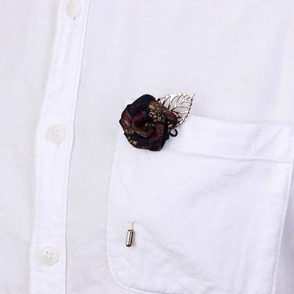 Lapel Pin Badge Hanging Chains Vintage Antique Cardigan Collar Brooch Pin for Blazer Suit Tuxedo Shirt Men Women (Flower A,One Size)