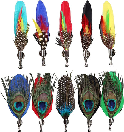 Lapel Pin Flower Boutonniere Men'S Brooch Lapel Stick Corsage for Suit 10Pcs Style 03Pack