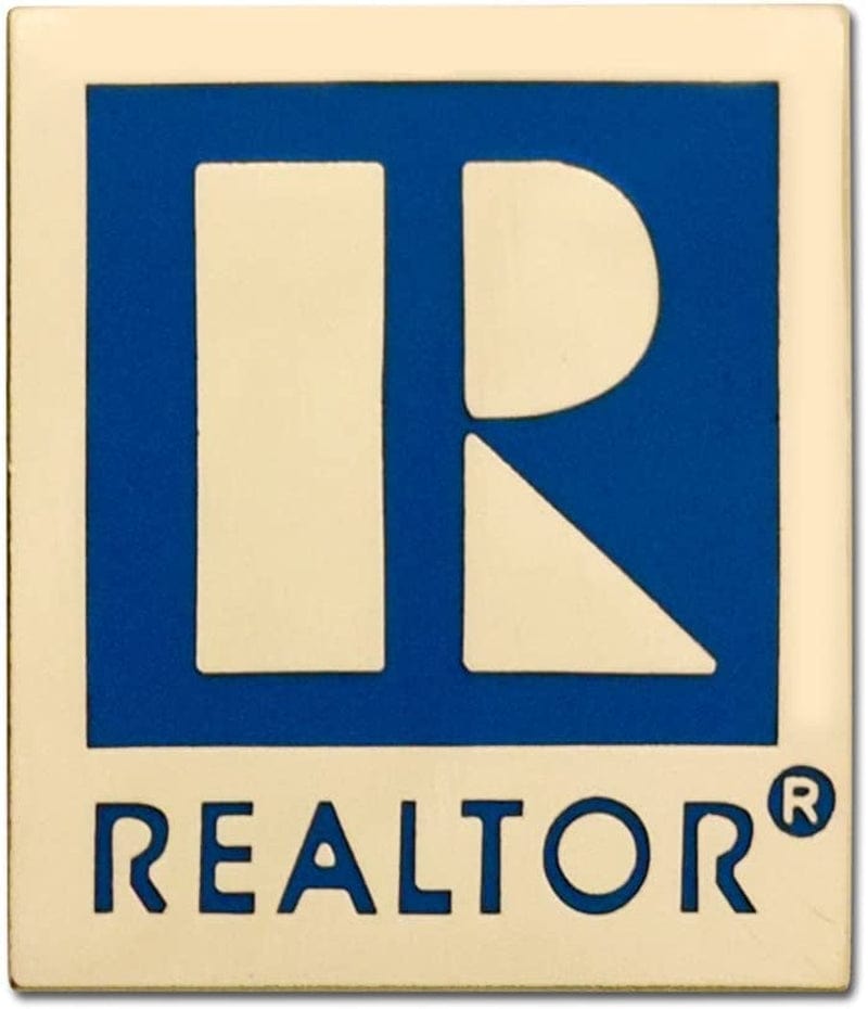 Large Realtor Logo Branded Lapel Pin with Magnetic Back (Silver) Gold