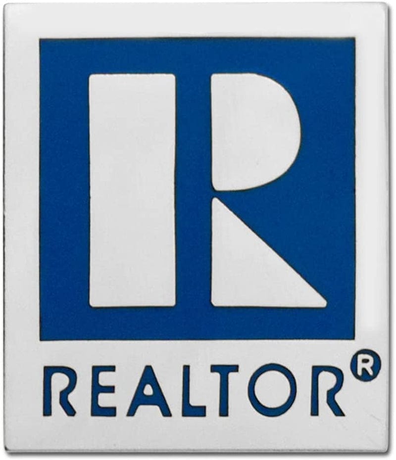 Large Realtor Logo Branded Lapel Pin with Magnetic Back (Silver) Silver Tone