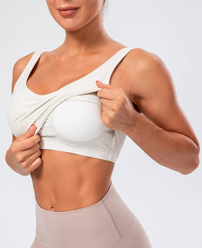 Lavento Women'S Longline Sports Bra Naked Feeling - Yoga Crop Tank Top with Built in Bra