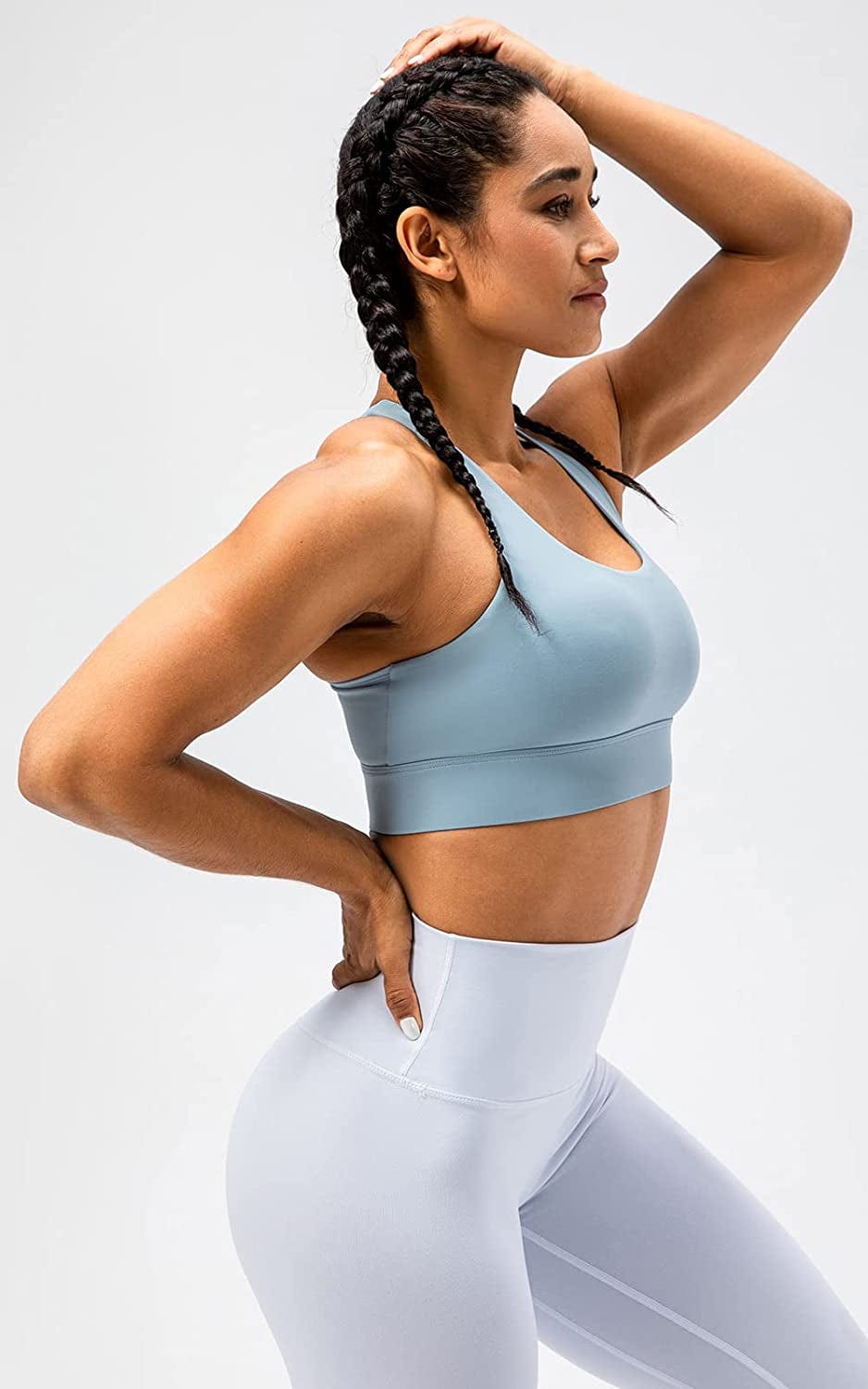 Lavento Women'S Racerback Sports Bra Hook-And-Eye Closure High Impact Running Training Bras Top