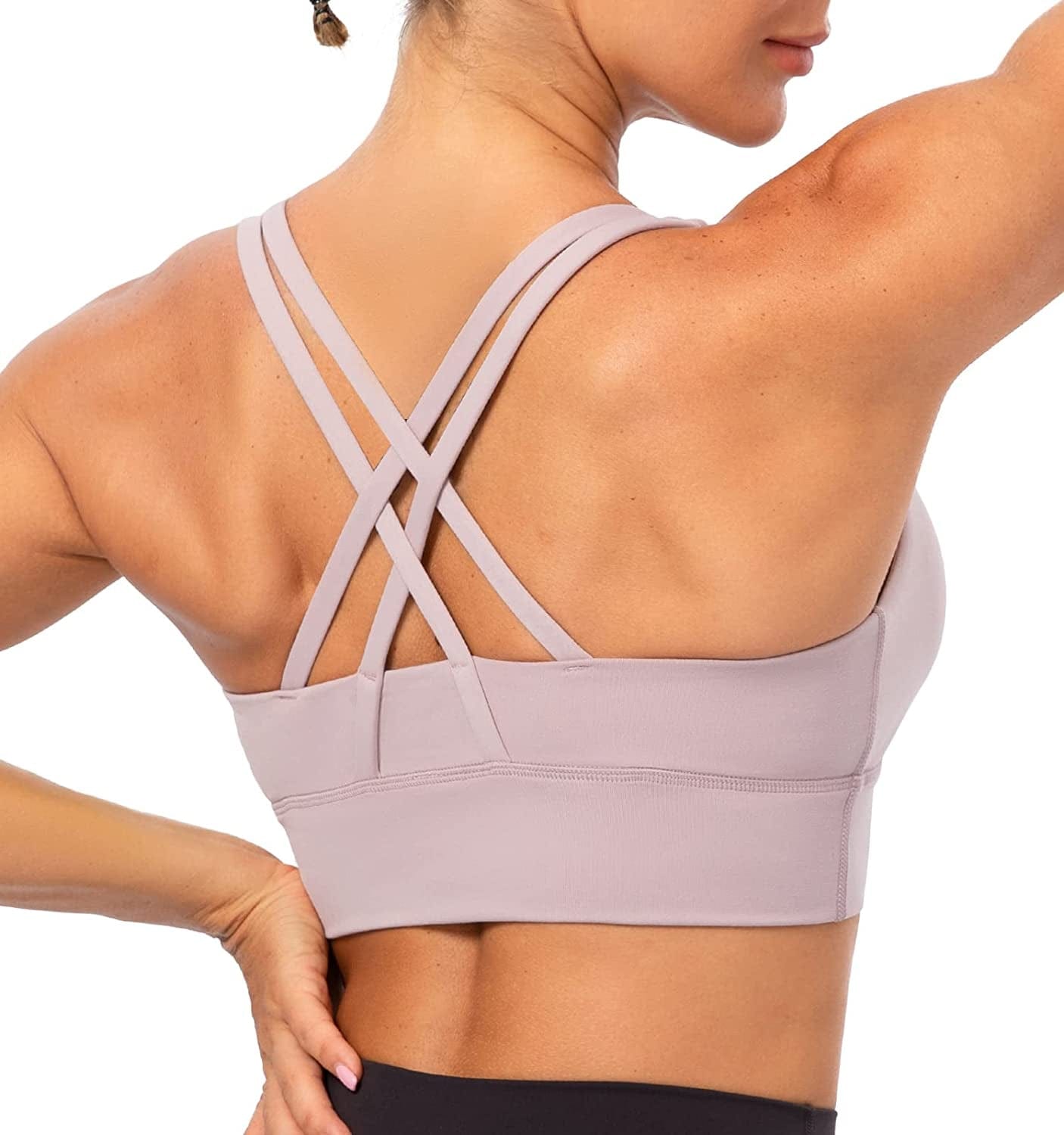 Lavento Women'S Strappy Sports Bra Medium Support Workout Training Top 2026 Porcelain Pink / Small