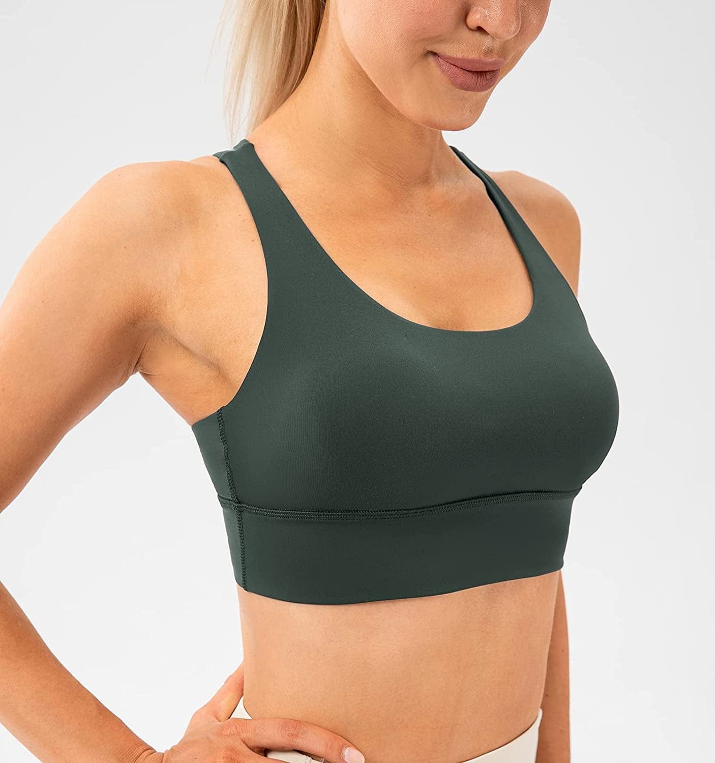 Lavento Women'S Strappy Sports Bra Medium Support Workout Training Top