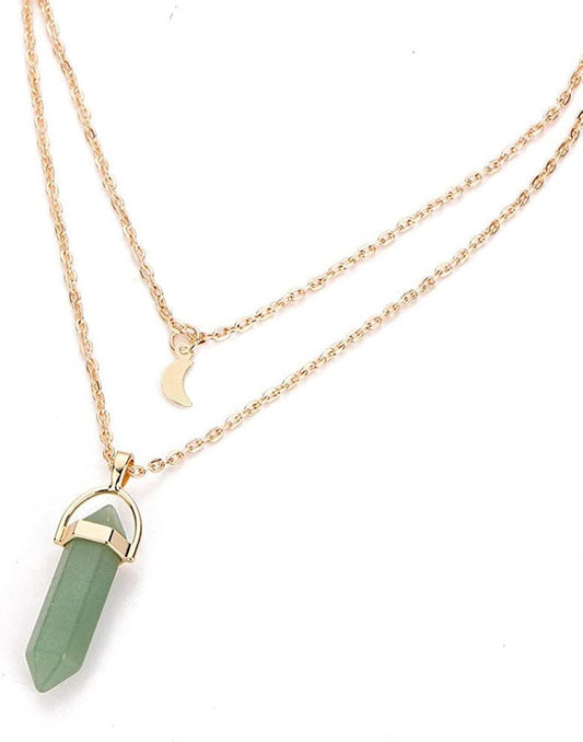 Layered Choker Pendant Necklaces for Women Trendy Choker Women Multilayer Necklace Irregular Pendant Chain Opals Crystal Necklaces & Chain Necklaces for Girls Aesthetic Y-2K Green / One Size