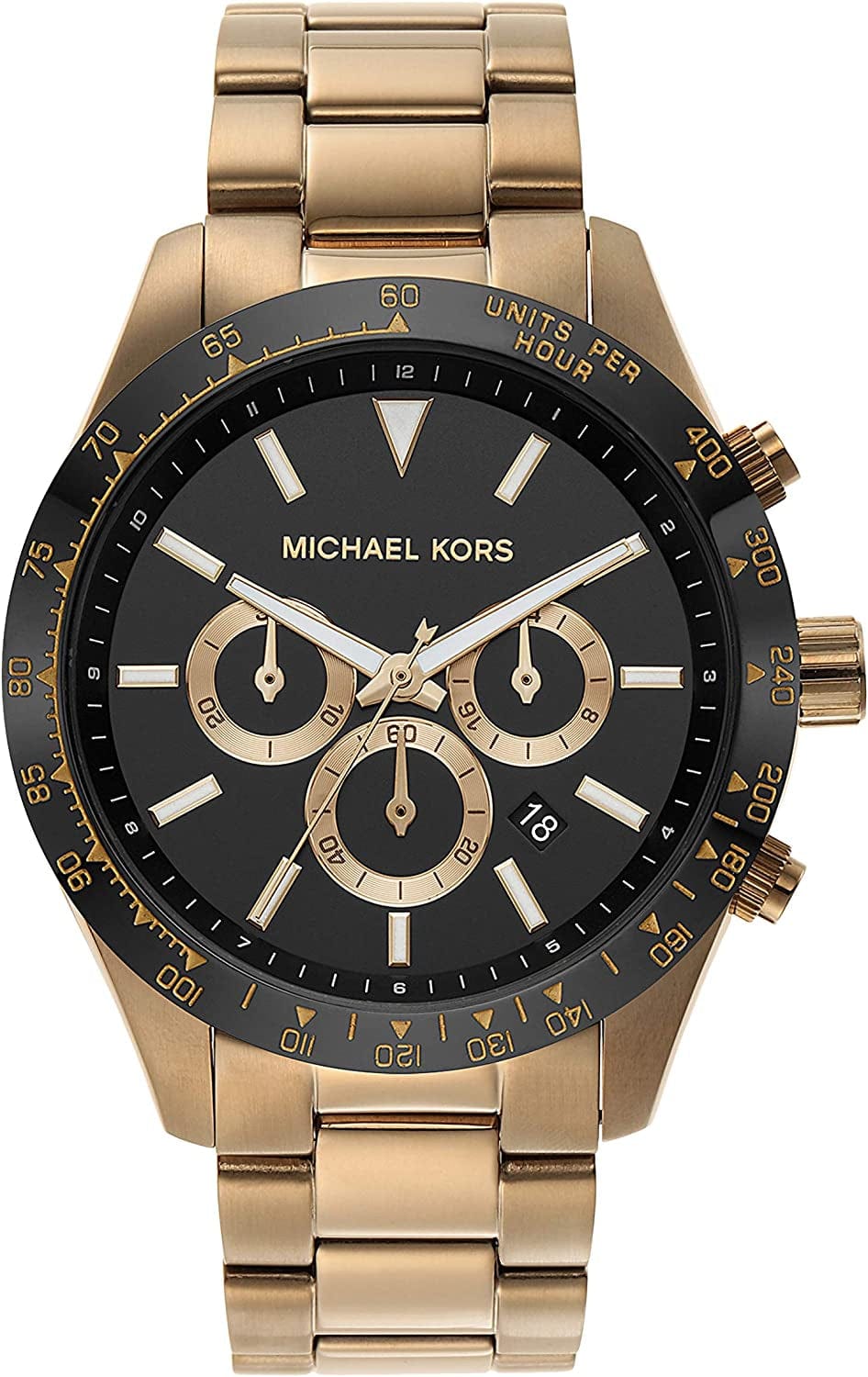 Layton Stainless Steel Watch Black & Gold Chronograph