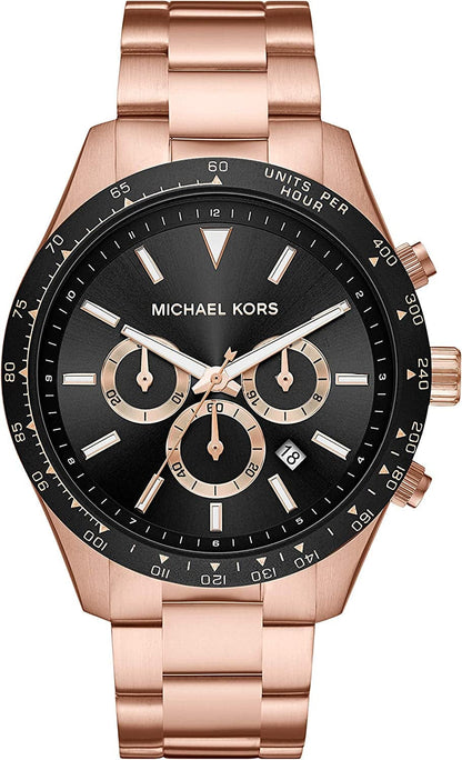 Layton Stainless Steel Watch Rose & Black Chronograph