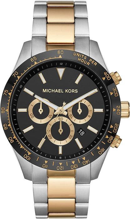 Layton Stainless Steel Watch Two-Tone & Black Chronograph