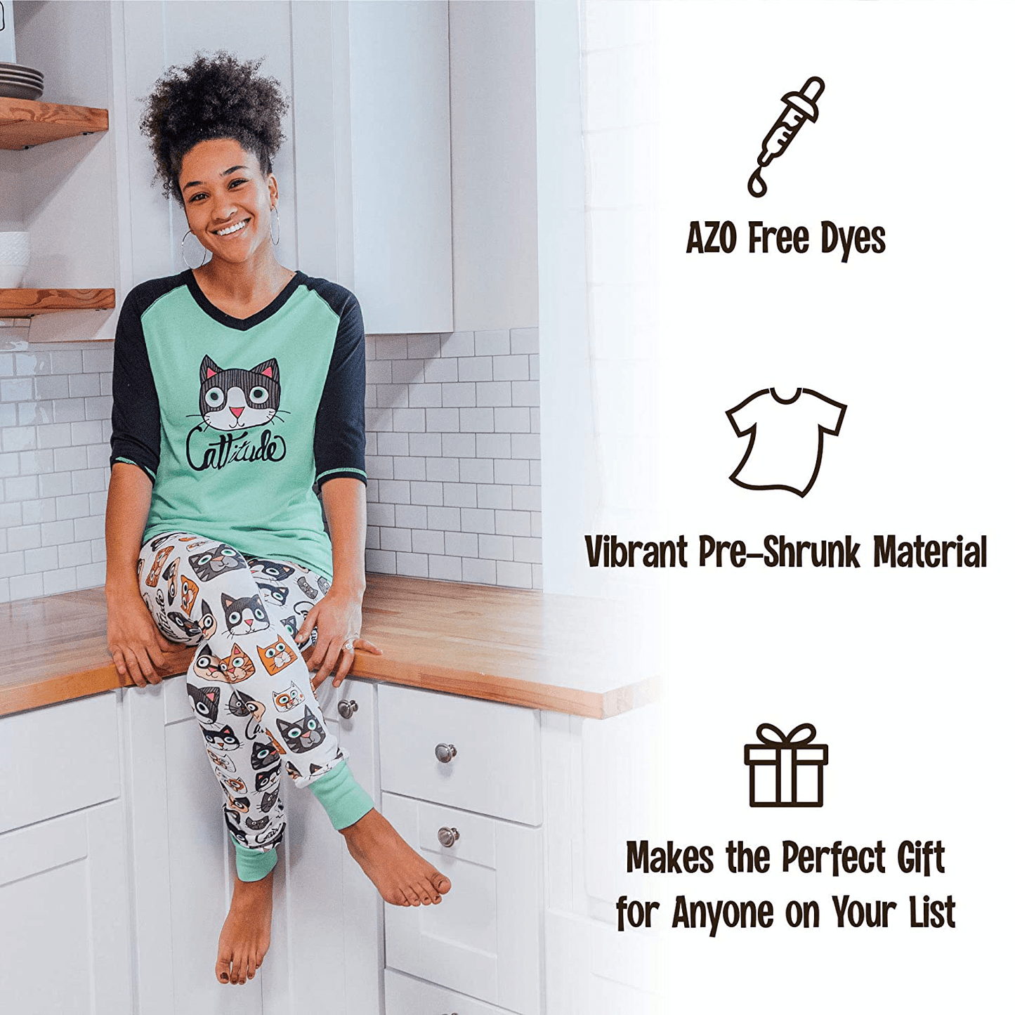 Lazy One Women'S Leggings and Tees, Pajama Separates, Cozy Loungewear for Women Apparel & Accessories > Clothing > Sleepwear & Loungewear > Pajamas Kylie Max   