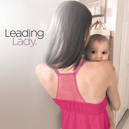 Leading Lady Lace Nursing Tank Tops for Breastfeeding - Lace Maternity Tanks with Built in Nursing Bra for Women