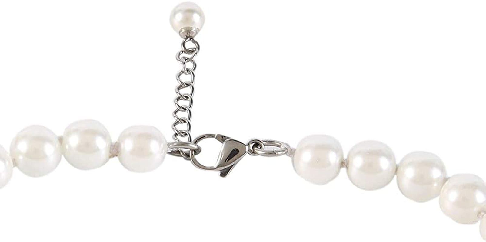 LEILE White 8Mm Glass Pearls Necklace Bracelet Earring Jewelry 3 Set Wholesale for Women Little Girls 18inch