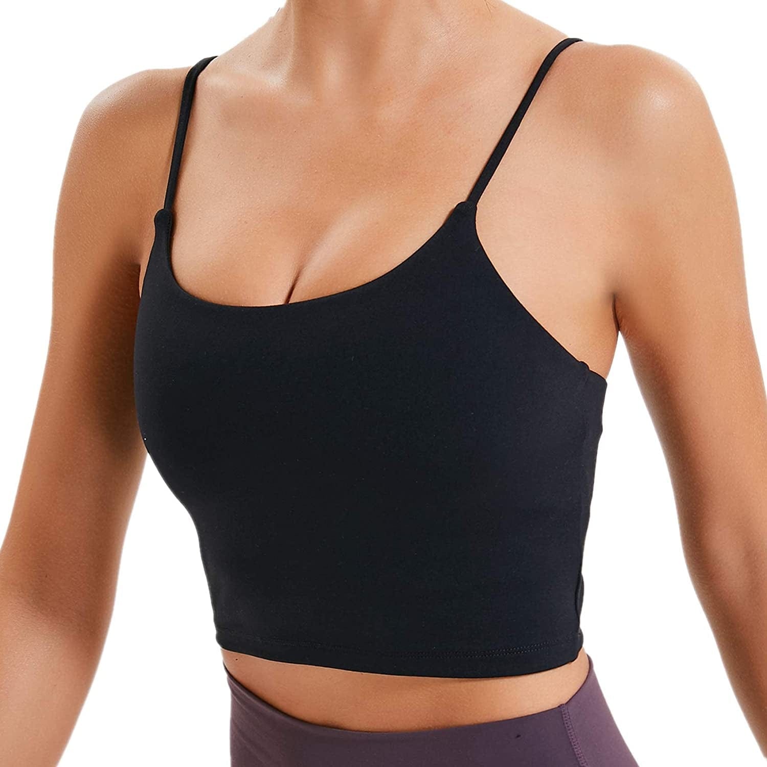 Lemedy Women Padded Sports Bra Fitness Workout Running Shirts Yoga Tank Top Black / XX-Large