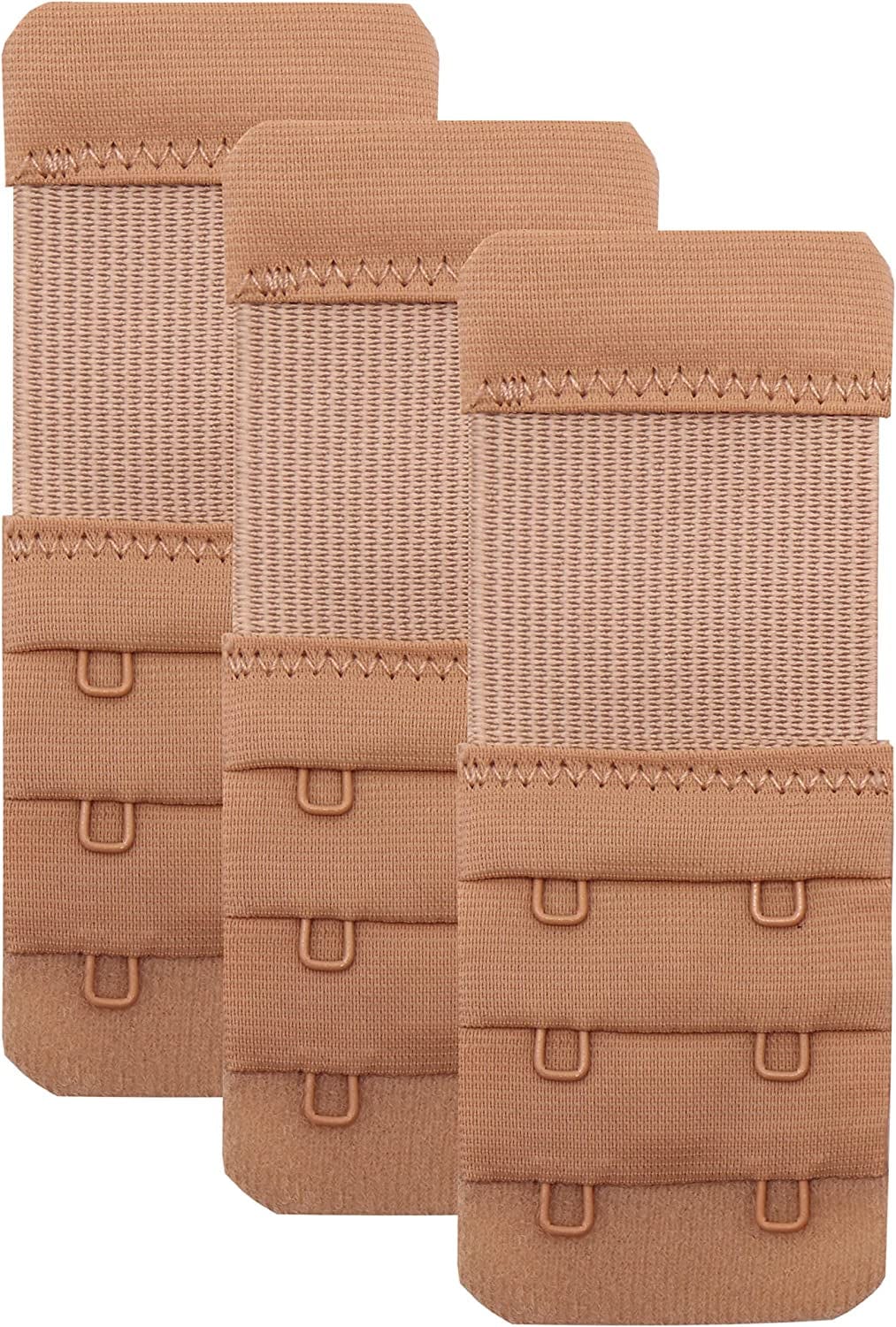 Leonhien Women'S Bra Extender 2 Hook / 3 Hook / 4 Hook,Stretchy Soft and Comfortable Bra Strap Extension Stretchy 2 Hook Bra Extender Skin Color 3pcs