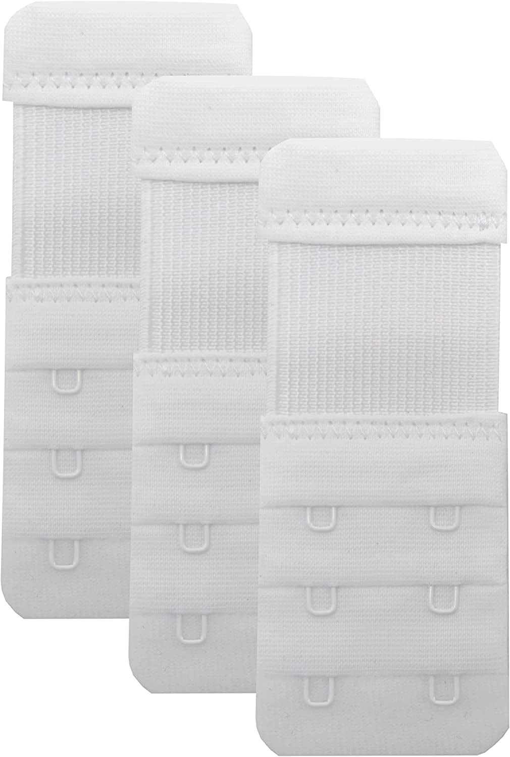 Leonhien Women'S Bra Extender 2 Hook / 3 Hook / 4 Hook,Stretchy Soft and Comfortable Bra Strap Extension Stretchy 2 Hook Bra Extender White 3pcs