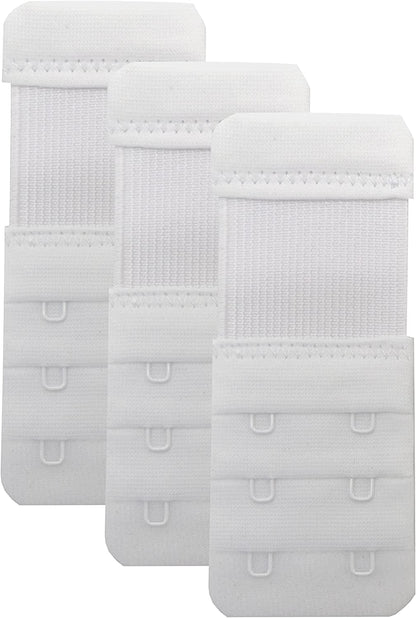 Leonhien Women'S Bra Extender 2 Hook / 3 Hook / 4 Hook,Stretchy Soft and Comfortable Bra Strap Extension Stretchy 2 Hook Bra Extender White 3pcs