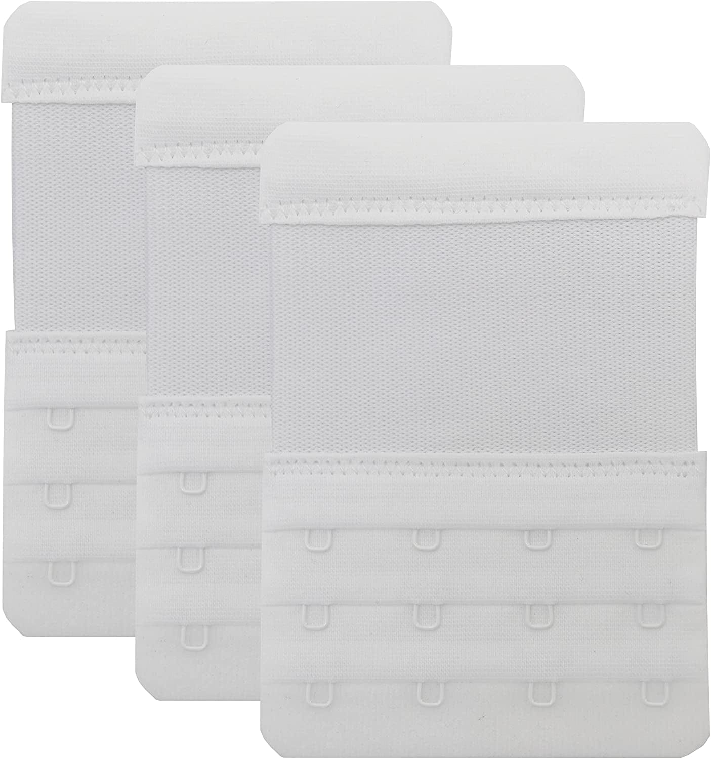 Leonhien Women'S Bra Extender 2 Hook / 3 Hook / 4 Hook,Stretchy Soft and Comfortable Bra Strap Extension Stretchy 4 Hook Bra Extender White 3pcs