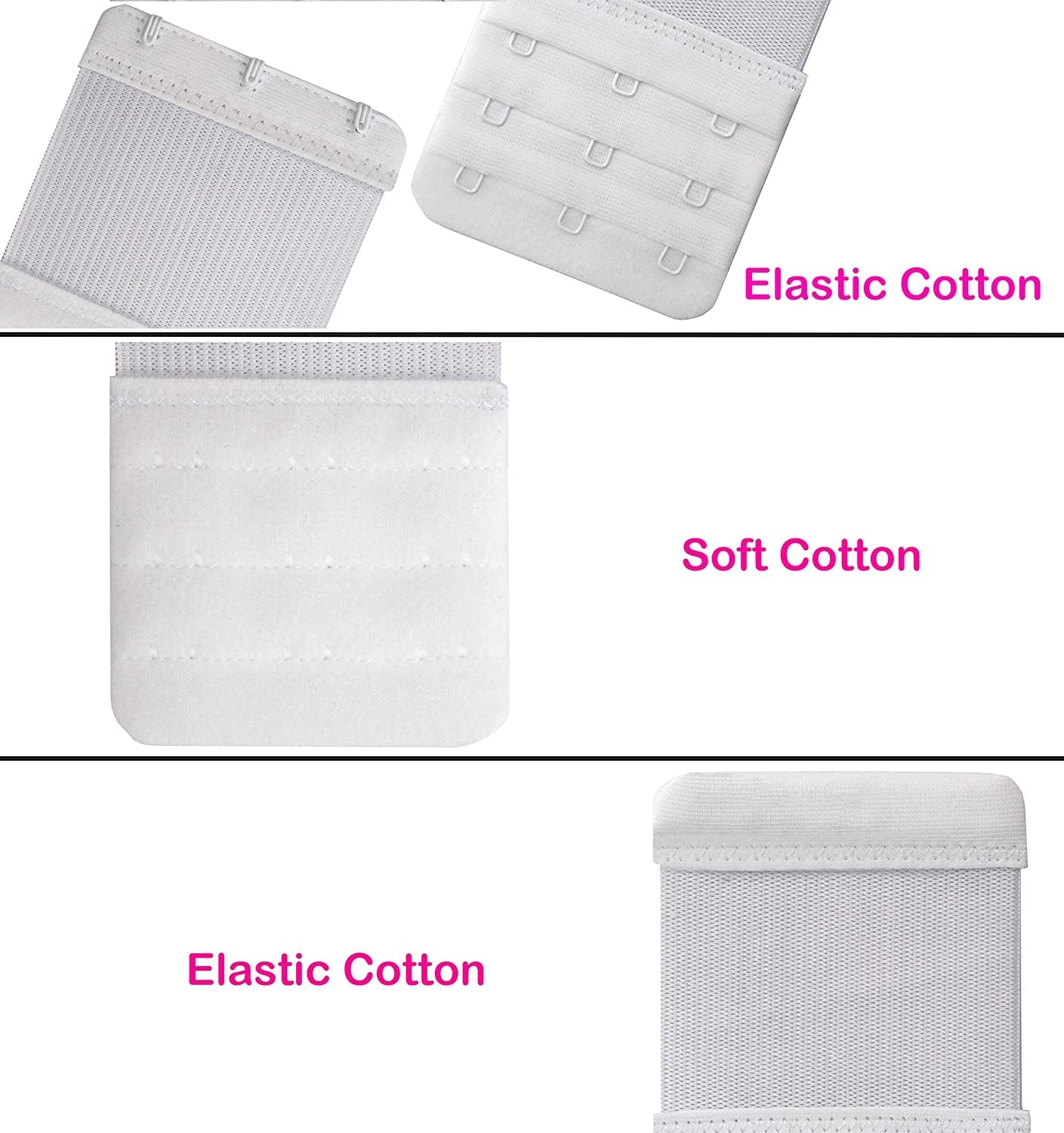 Leonhien Women'S Bra Extender 2 Hook / 3 Hook / 4 Hook,Stretchy Soft and Comfortable Bra Strap Extension