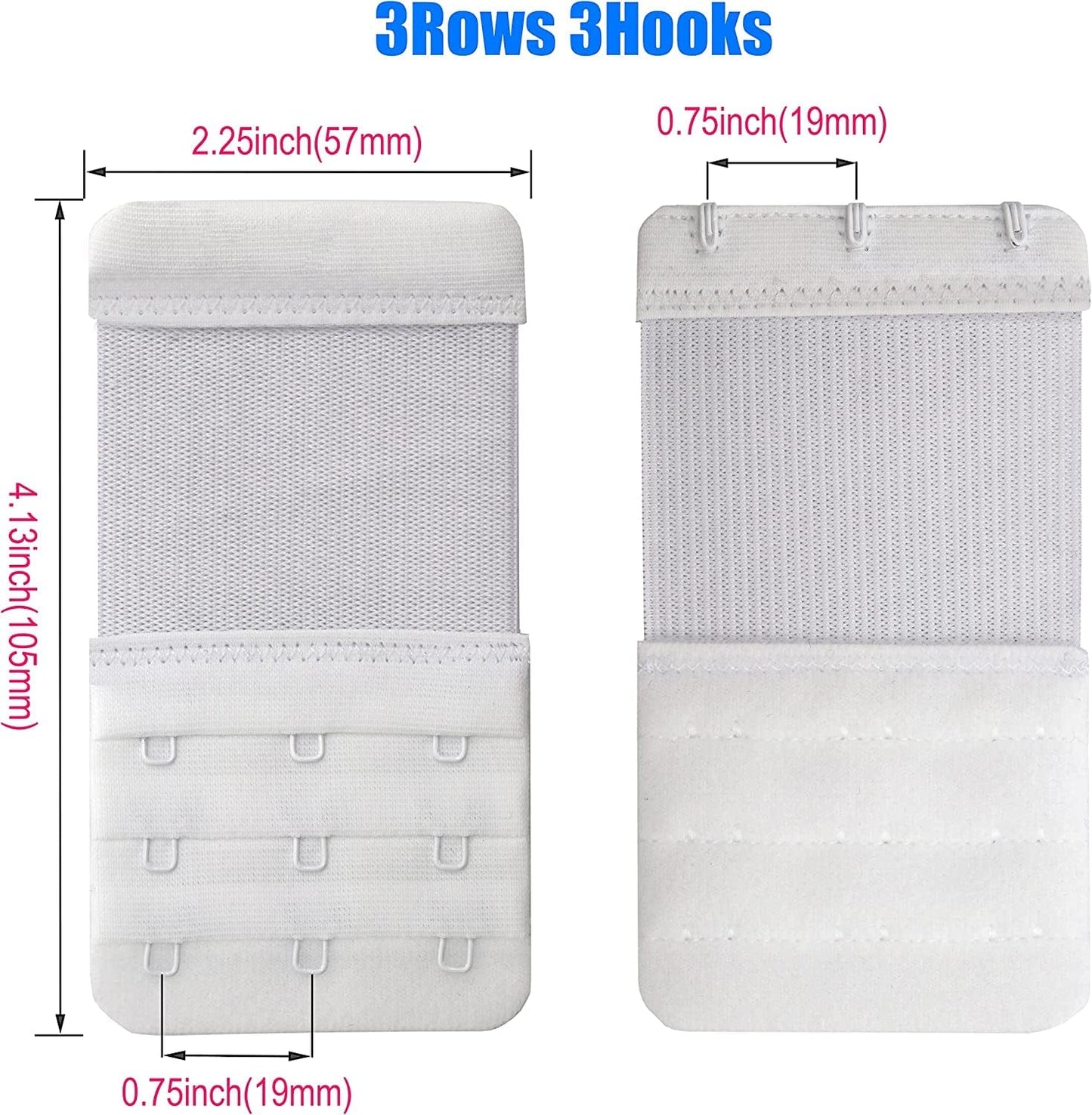 Leonhien Women'S Bra Extender 2 Hook / 3 Hook / 4 Hook,Stretchy Soft and Comfortable Bra Strap Extension