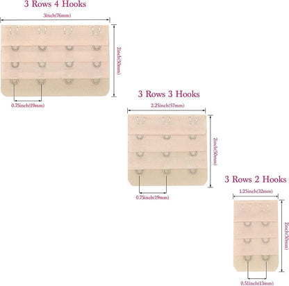 Leonhien Women'S Bra Extenders 2 Hook/3 Hook/4 Hook, Soft and Comfortable Bra Strap Extension 9Pcs-Pack